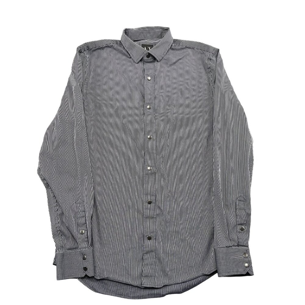 Armani Exchange Western Shirt Mens Small White Black‎ Snap Button